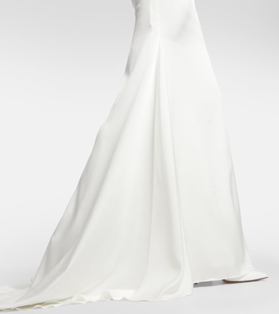 Shop Alex Perry Satin Crêpe Gown In White
