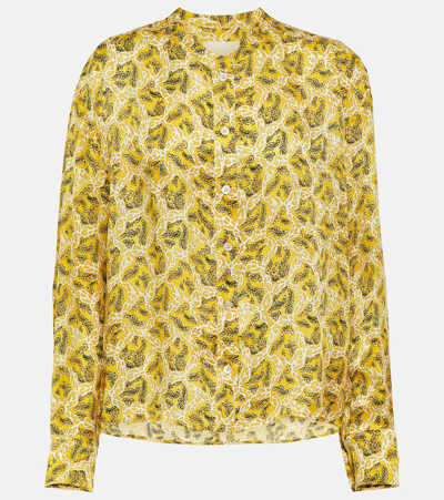 Shop Isabel Marant Leidy Printed Satin Blouse In Multicoloured