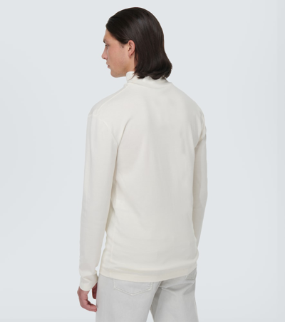 Shop Lemaire Cotton Jersey Turtleneck Top In White
