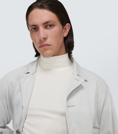 Shop Lemaire Cotton Jersey Turtleneck Top In White