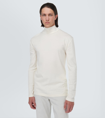 Lemaire Turtleneck Cotton Jersey Top In White