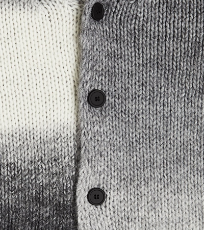 Shop Il Gufo Ombré Knit Cardigan In Grey