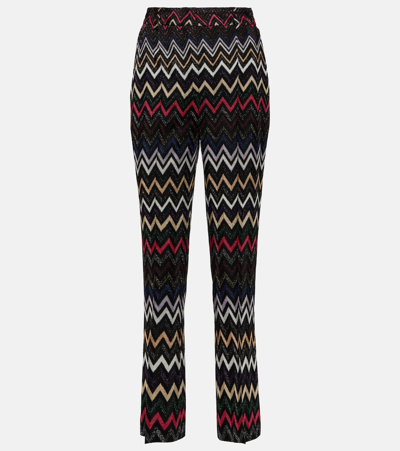 Shop Missoni Zig-zag High-rise Cropped Pants In Multicoloured
