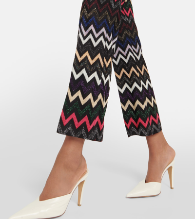 Shop Missoni Zig-zag High-rise Cropped Pants In Multicoloured
