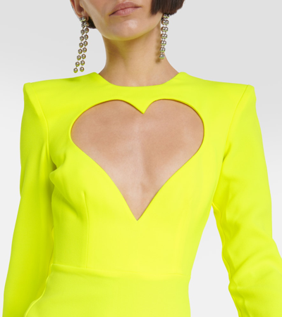 Shop Alex Perry Heart Cutout Minidress In Yellow