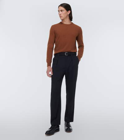Zegna High Performance Man Sweater Camel Size 44 Wool In Brown