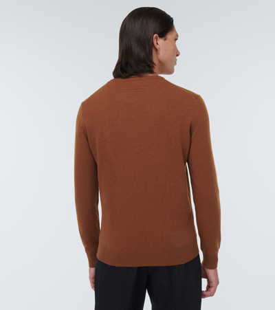 Zegna High Performance Man Sweater Camel Size 44 Wool In Brown