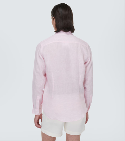 Shop Orlebar Brown Giles Linen Shirt In Pink
