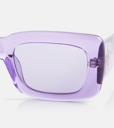 Shop Attico X Linda Farrow Marfa Rectangular Sunglasses In Purple