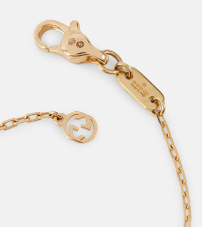 Shop Gucci Interlocking G 18kt Gold Necklace With Diamonds
