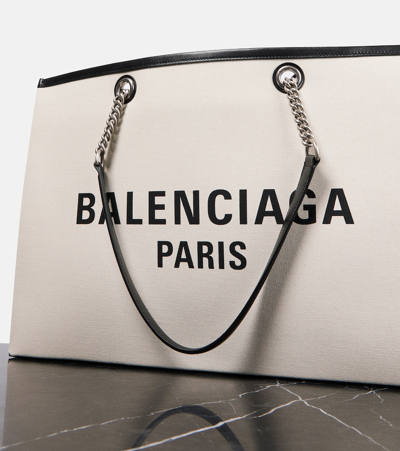 Shop Balenciaga Duty Free Large Tote Bag In Beige