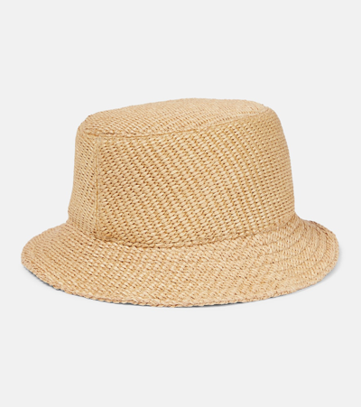 Givenchy Logo Reversible Raffia Bucket Hat In Neutrals | ModeSens
