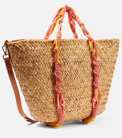 Shop Zimmermann Large Macramé-trimmed Basket Bag In Multicoloured