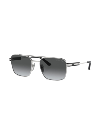 Shop Prada Square-frame Sunglasses In Silver