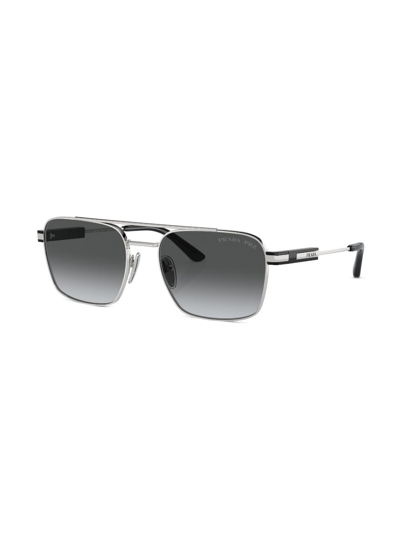 Prada Unisex Sunglasses Pr 67zs In Silver