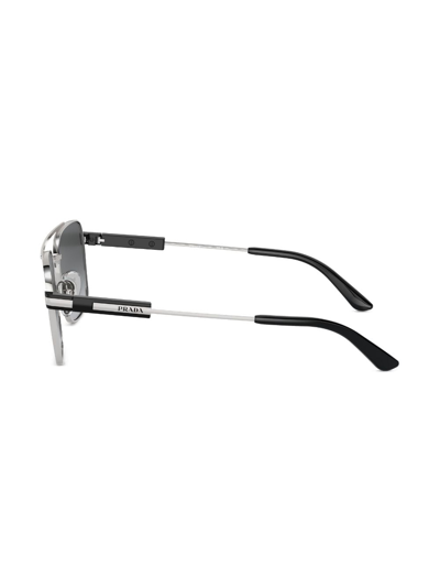 Prada Unisex Sunglasses Pr 67zs In Silver
