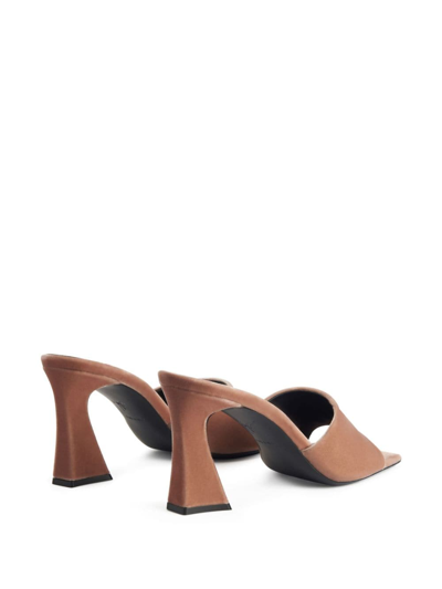 Shop Giuseppe Zanotti Solhene 85mm Velvet Sandals In Brown
