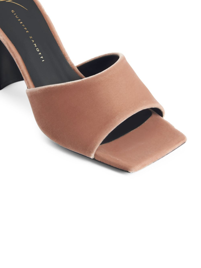 Shop Giuseppe Zanotti Solhene 85mm Velvet Sandals In Brown