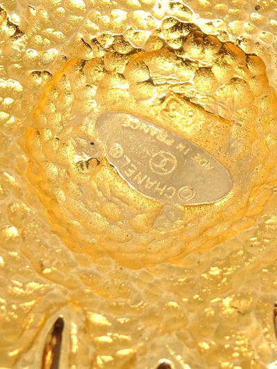 Pre-owned Chanel 1990-2000s Lion Sun Brooch In Gold