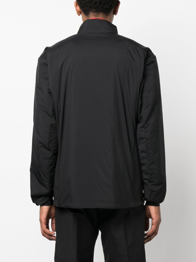 Shop Arc'teryx Embroidered Logo Zip-up Jacket In Black