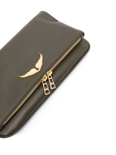 Zadig & Voltaire Rock Leather Crossbody Bag In Green
