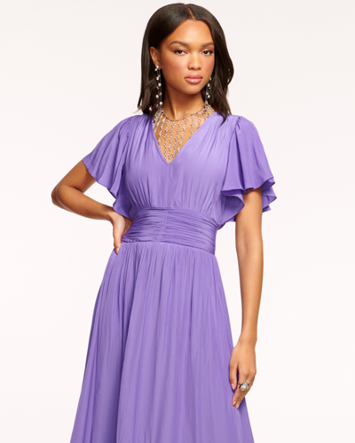 Shop Ramy Brook Joanie Short Sleeve Maxi Dress In Passion Purple
