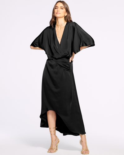 Shop Ramy Brook Adiel Wrap Midi Dress In Black