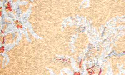 Shop Cinq À Sept Greta Trailing Orchid Asymmetric Cover-up Sarong In Peach Quartz