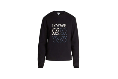 Pre-owned Loewe Anagram Cotton Sweatshirt Black