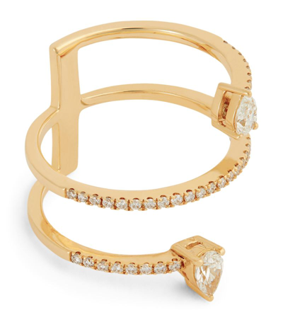 Shop Persée Yellow Gold And Diamond Hera Wrap Ring