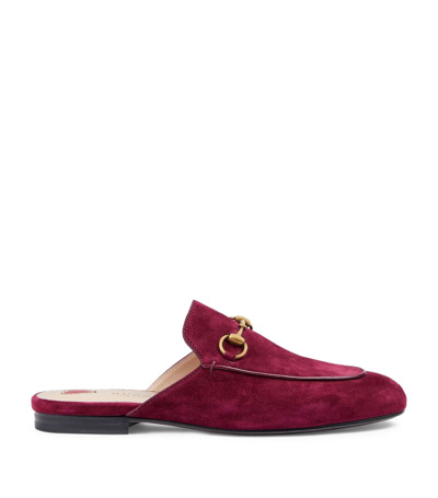 Shop Gucci Suede Princetown Slippers In Purple