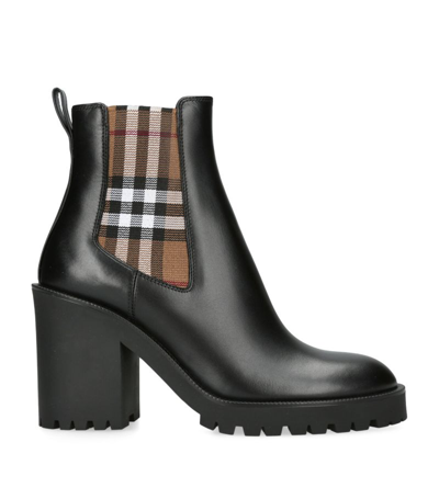 Shop Burberry Leather Allostock Ankle Boots 70 In Multi