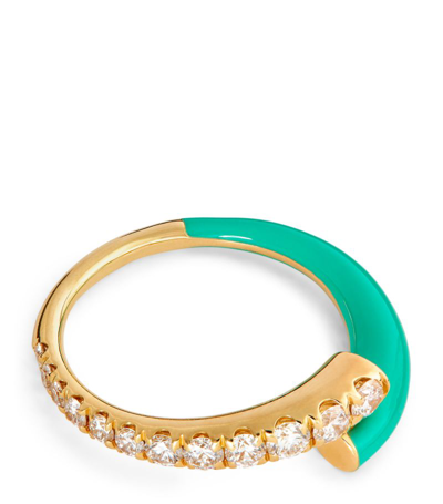 Shop Melissa Kaye Yellow Gold And Diamond Lola Pinky Ring