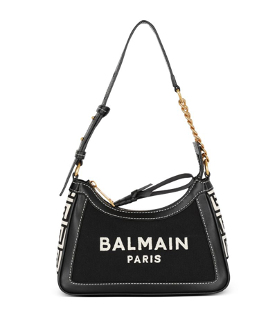 Shop Balmain Monogram B-army Shoulder Bag In Black