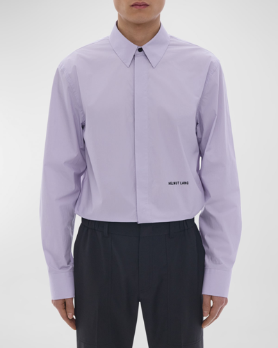 Shop Helmut Lang Men's Classic Sport Shirt With Embroidered Logo In Lilc