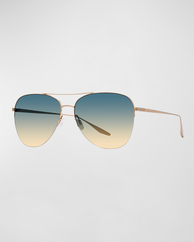 Shop Barton Perreira Chevalier Titanium Aviator Sunglasses