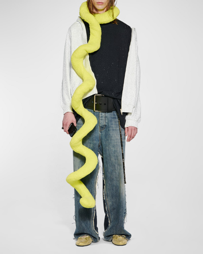 Shop Balenciaga Men's Spiral Wire Scarf In 7200 Fluo Yellow