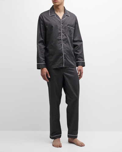 Shop Majestic Men's Southport Long Pajama Set In Black Fan