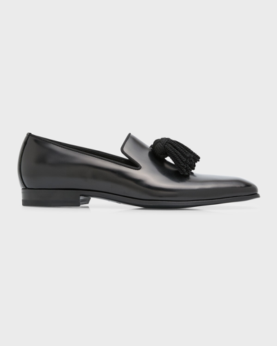 Shop Jimmy Choo Men's Foxley Tassel Loafers In Black