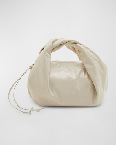 Shop Dries Van Noten Patent Leather Top-handle Bag In Off White