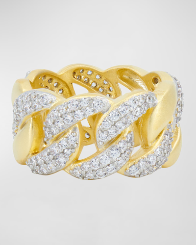Shop Freida Rothman Pave Chain Link Ring In Gold And Silver