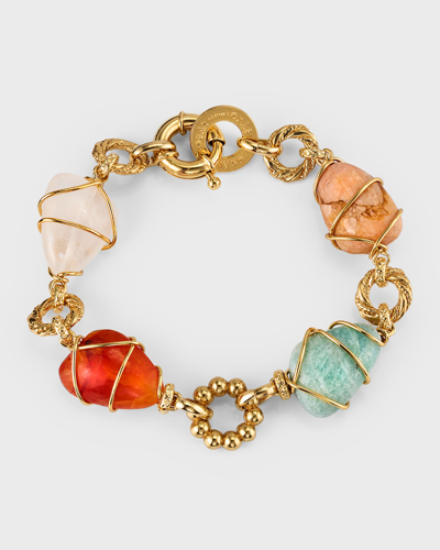 Shop Gas Bijoux Rainbow Stone Bracelet In Multi