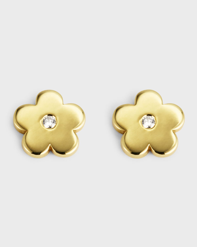 Shop Jennifer Meyer 18k Yellow Gold Mini Daisy Stud Earrings In Yg Dia