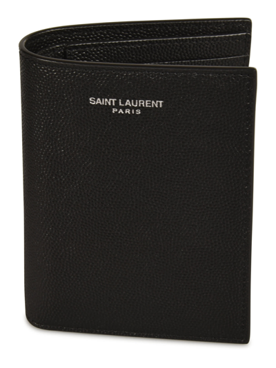 Shop Saint Laurent Stand-up Logo Bifold Wallet