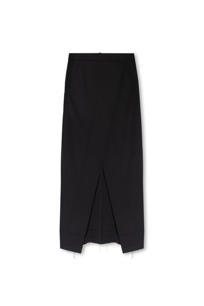 Shop Balenciaga Split Centre Maxi Skirt In Black