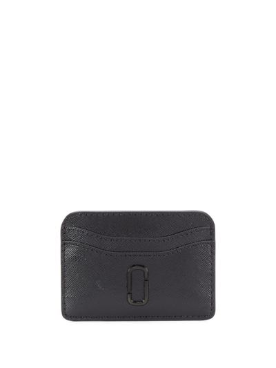 Shop Marc Jacobs The Snapshot Leather Credit Card Case In Black