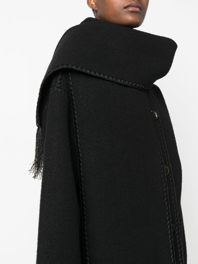 Shop Totême Embroidered Scarf Wool Jacket In Black