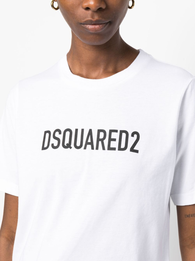 Shop Dsquared2 Logo Cotton T-shirt In White