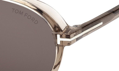 Shop Tom Ford Marcus 60mm Gradient Pilot Sunglasses In Shiny Light Brown / Smoke