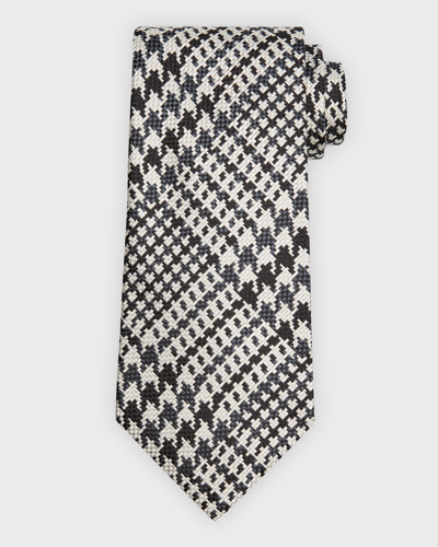 Shop Tom Ford Men's Maxi-houndstooth Silk Tie In Multicolor